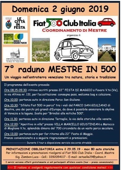 Manifesto della 7° raduno di 500 a Mestre